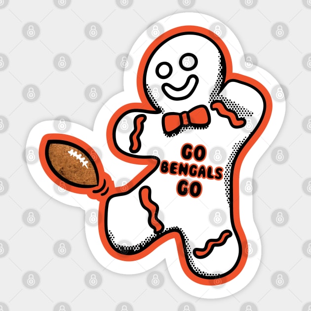 Cincinnati Bengals Gingerbread Man Sticker by Rad Love